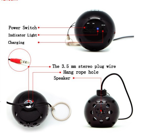 High Quality Cute Face Mini Speaker, Portable Rechargeable Stereo Loud Speaker