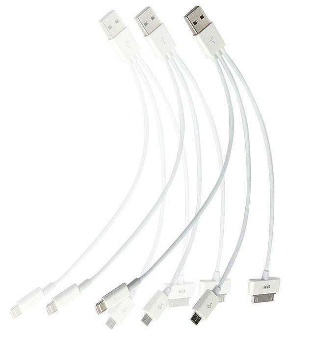 3 in 1 USB Cable for iPhone iPad Micro USB Sync Data Cable