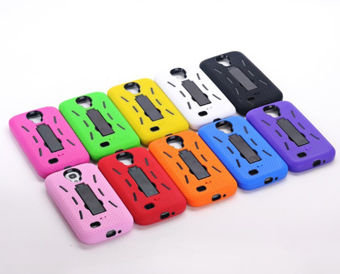 Samsung S4 i9500 phone shell protective sleeve robot three in one PC + silicone protective shell