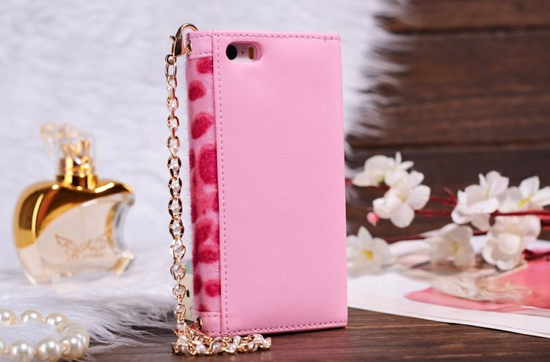 IPHONE5 Leopard leather holster IPHONE5/5S lanyards leather wallet phones Apple protective sleeve