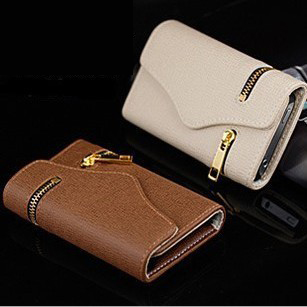 Apple iphone 5/5 s wallet zipper holster 4 s card wallet folding cases
