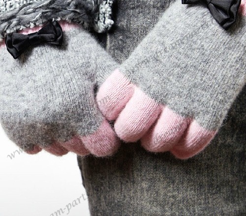 Lovely lady rabbit warm induction gloves